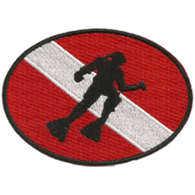 Dive Patches, Scuba Flag Oval Picture