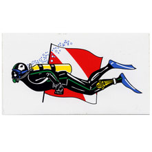 Scuba Diving Bumper Sticker Decal DS63 Dive Flag Shark 12" 