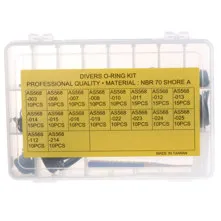 170-Piece Diving O-Ring Kit | Scuba Equipment Maintenance Seals | Plastic O-Rings With Storage Box & Tweezer