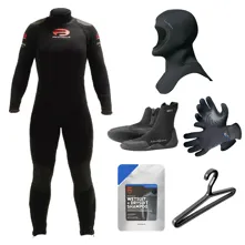 Pinnacle Cruiser 7mm フルスーツ ブラック Pinnacle 7mm Cruiser Men's Full Wetsuit Package PCKDC77M