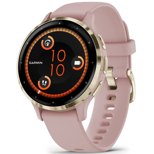 Garmin Venu 3S 41mm GPS Smartwatch Soft Gold Steel Bezel/Dust Rose Band Item# 30611