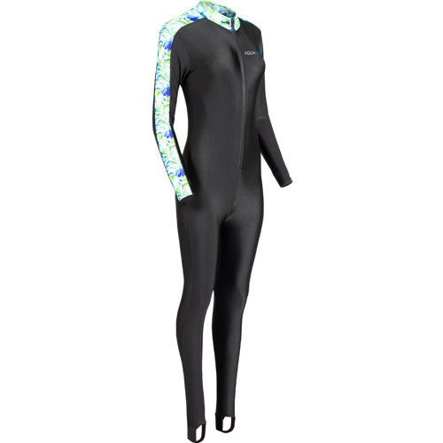 Aqua Blue Unisex Full Body Skins Tropic Black Medium Item# 31069