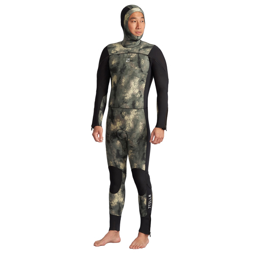 7TILL8 3mm Custom Men's U-Zip Hooded Full Wetsuit