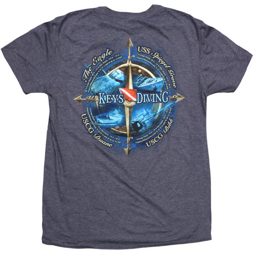 Amphibious Outfitters Keys Diving T-Shirt, Heather Navy