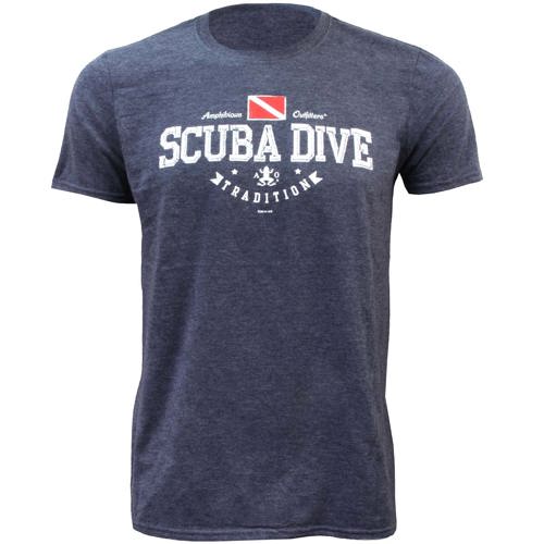 Amphibious Outfitters Scuba Traditions T-Shirt, Heather Navy