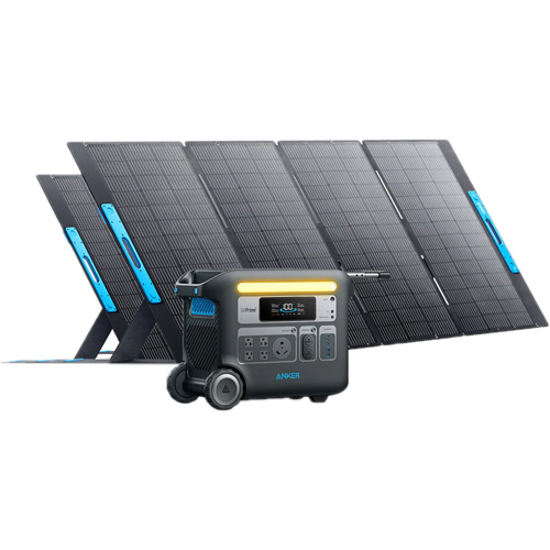 Anker SOLIX F2000 2400W 2048Wh Portable Power Station with 2x 400W Solar Panel