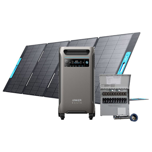 Anker SOLIX F3800 6000W Power Station with Transfer Switch and 400W Solar Panel