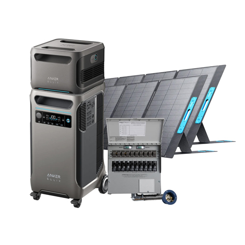 Anker SOLIX F3800 Power Station w/BP3800 Battery, Switch and 2x 400W Solar Panel