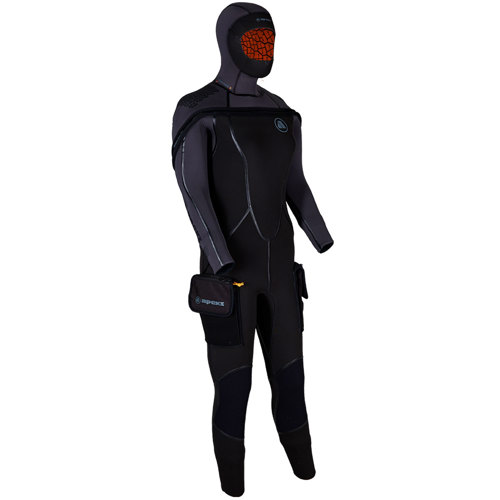 Apeks 8/7mm ThermiQ Men's Hooded Semi-Dry Suit - Scuba