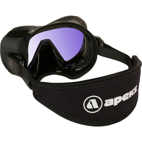 USED Apeks VX1 Dive Mask Black Frame, UV Lens Item# 31012