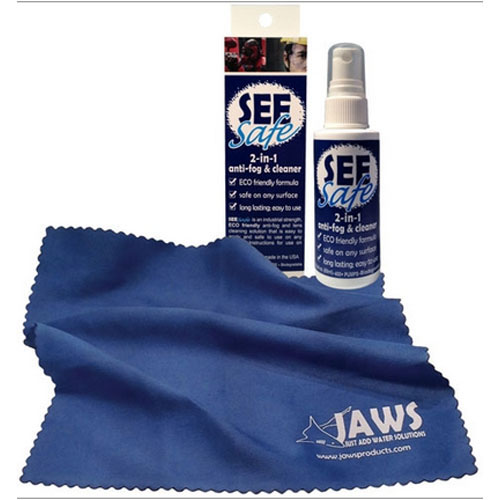 JAWS SEEsafe Anti-Fog and Cleaner 2 fl. oz with JAWScloth
