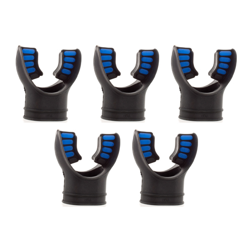 Ultra Black Silicone Mouthpiece 5-Pack Blue