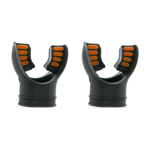 Ultra Black Silicone Mouthpiece 2-Pack Black/Orange
