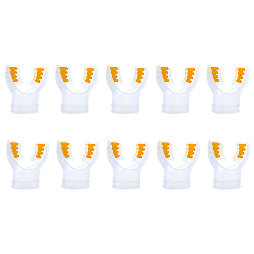 Ultra Clear Silicone Mouthpiece 10-Pack Orange