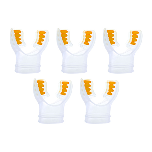 Ultra Clear Silicone Mouthpiece 5-Pack Orange