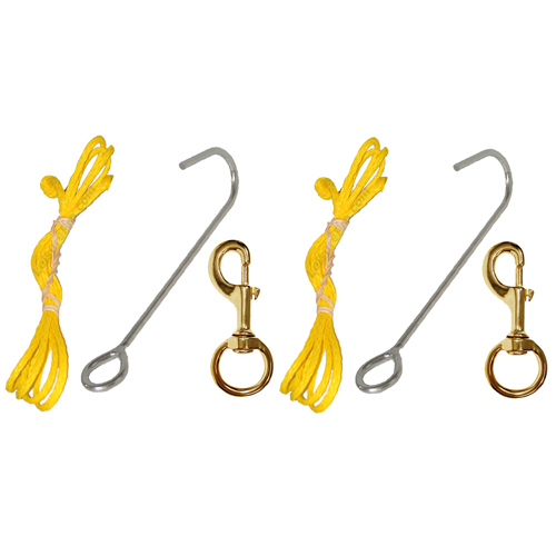 Trident Stainless Reef Hook w/50" Line & #2 Brass Clip
