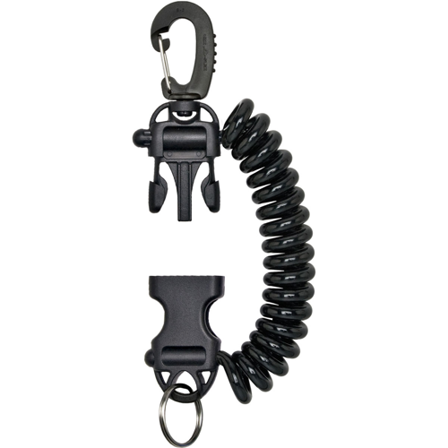 Trident 12 Foot Expanding Coil Lanyard with Stainless Steel Split Rings 