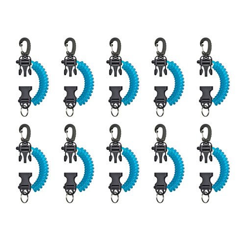 Innovative Scuba Smart Coil Lanyard 10-Pack Blue