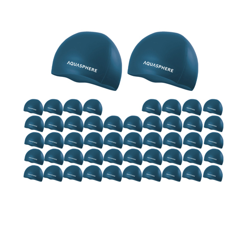 Aqua Sphere Plain Silicone Swimming Cap Dark Green/White 50-Pack
