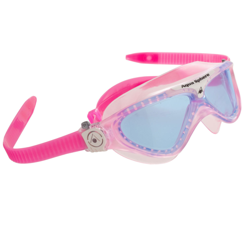 Aqua Sphere Vista Jr. Kid's Swim Goggles, Blue Lens, Pink/White