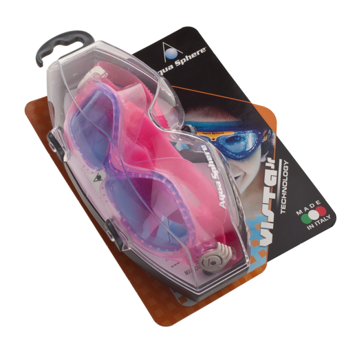 Aqua Sphere Vista Jr. Kid's Swim Goggles, Blue Lens, Pink/White