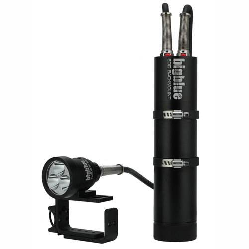 Bigblue 4000 Lumens Narrow Beam Canister Light with EOD Cord, Back Mount Black