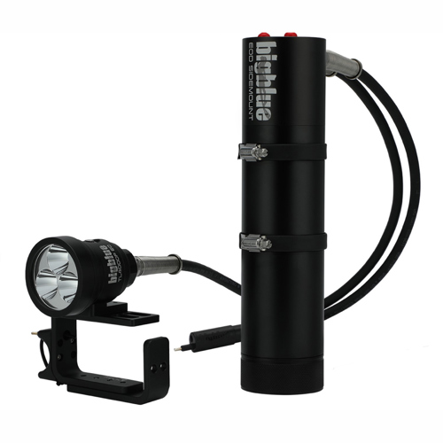 Bigblue 4000 Lumens Narrow Beam Canister Light with EOD Cord, Side Mount Black