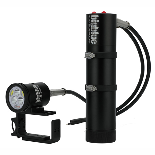 Bigblue 7000 Lumens Dual-Beam Canister Light with EOD Cord, Side Mount Black