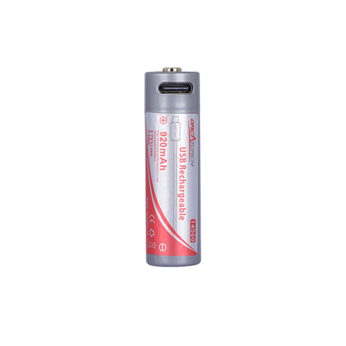 OrcaTorch 14500 USB Type C Rechargeable Battery - 920mAh