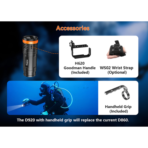 OrcaTorch D920 5000 Lumens Tech Dive Light D920