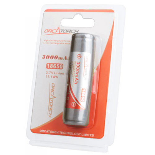 Orcatorch 18650 Rechargeable Battery - 3000mAh