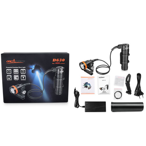 OrcaTorch D630 V2.0 4600 Lumens Canister Light D630 - Scuba