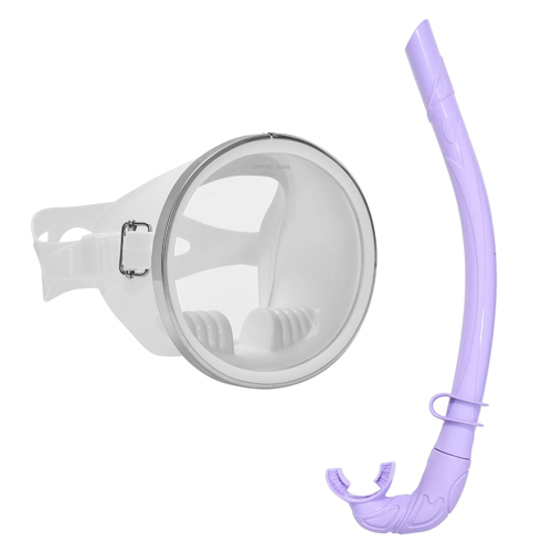 Blue Reef Stern Oval Purple Freediving Mask & Snorkel Set