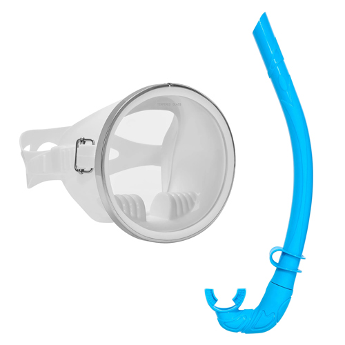 Blue Reef Stern Oval Blue Freediving Mask & Snorkel Set