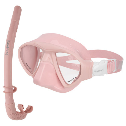 Blue Reef Static S Freediving Mask & Snorkel Set Pink