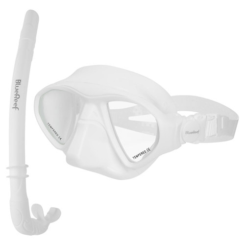 Blue Reef Static S Freediving Mask & Snorkel Set White