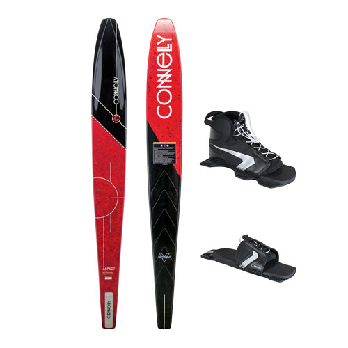 Connelly Men's Aspect Slalom Ski with Shadow Front Boot and Lace Adjustable RTP 69" Ski with L/XL (9-14) bindings