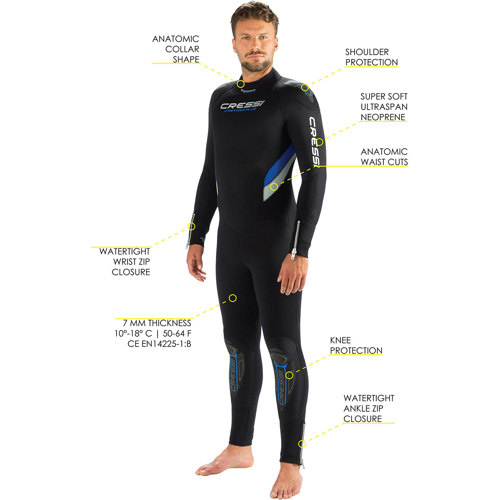 Cressi 7mm Castoro Men's Full Wetsuit