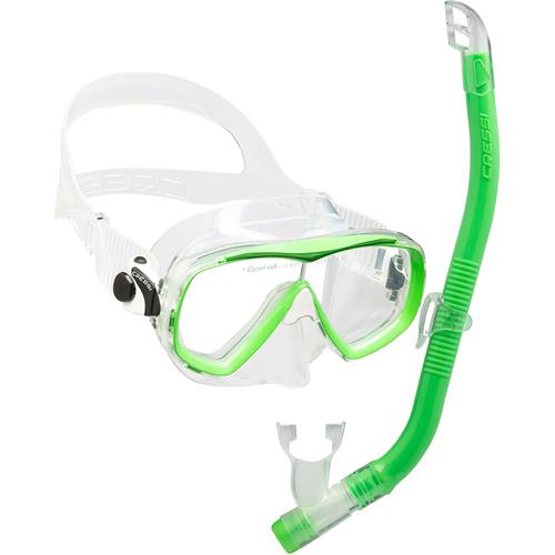 Cressi Estrella Jr Vip Kids Snorkelling Equipment Snorkel Set Green All Sizes 