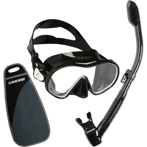 Cressi F-Dual Mask and Supernova Dry Snorkel Black/White
