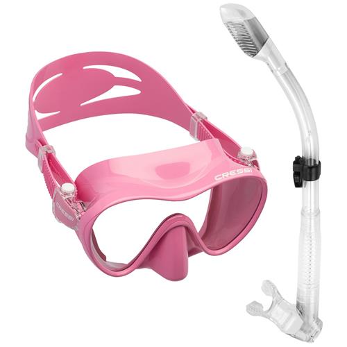 Cressi MAREA & Supernova Dry Mask Snorkel Combo Pink for sale online