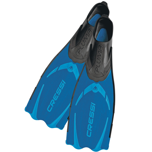 Cressi Pluma Full Foot Fins 6.5/7.5 Blue