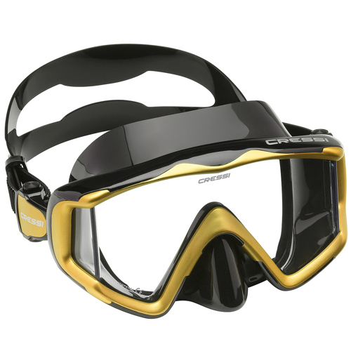 Cressi Liberty Triside Mask, All Black Black/Gold