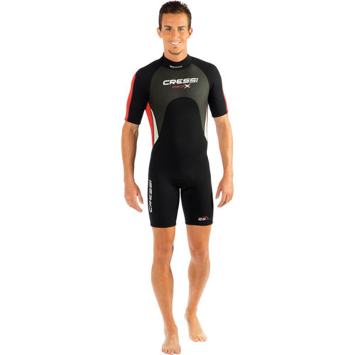 Cressi 2.5mm Med X Men's Shorty Wetsuit X-Small Black/Red