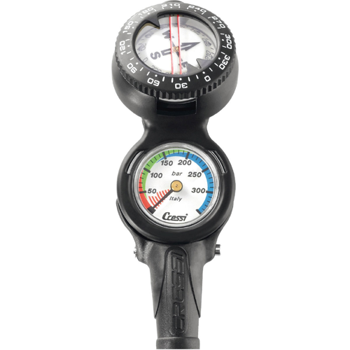Cressi Mini Pressure Gauge with Compass (Metric) KC764350 Scuba