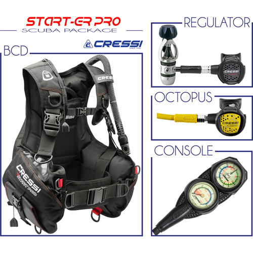 Flippers Adult CRESSI Start Pro Scuba Set – Complete DIN Diving Package ...