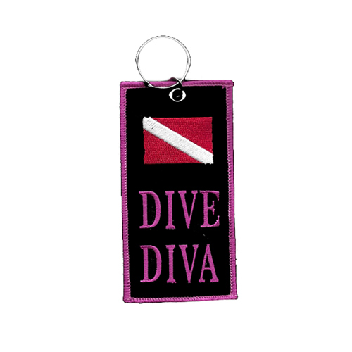 Dive Patches International Embroidered Key Chain, Dive Diva 4 x 2"