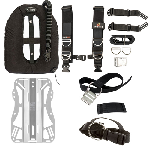 Dive Rite Aircell Arctic XT Wing, Trans-Plate Harness with Back-Plate Package