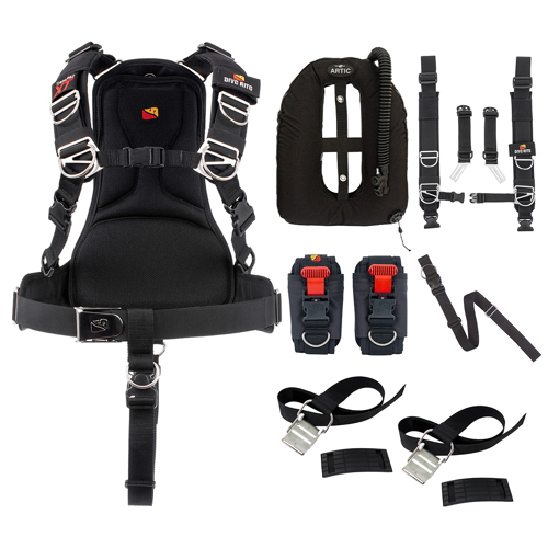 Dive Rite TransPac XT , Aircell Travel Wing, Trans-Plate Harness, QB Weight Pocket with Cam & Crotch Strap