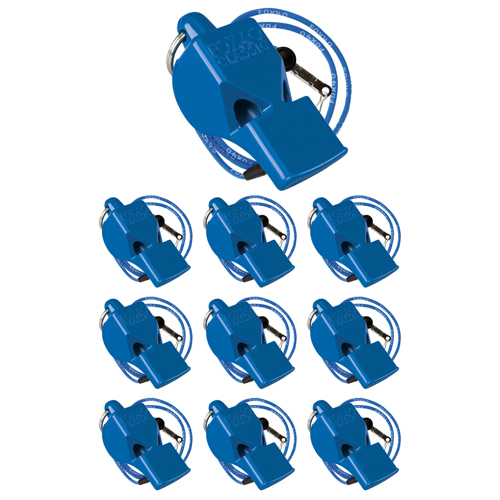 Fox 40 Classic Whistle with Breakaway Lanyard Blue 10-Pack